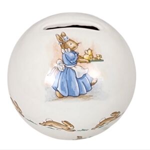 Royal Doulton Bunnykins Money Ball Bank Afternoon Tea Party 3" High